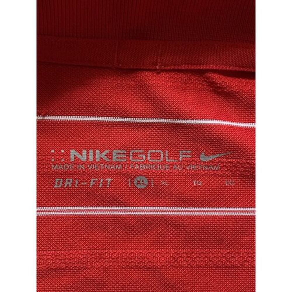 Nike Golf Dri-FIT Mens XL Red White Striped Short Sleeve Polo Shirt Performance - Picture 3 of 6